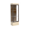 Edge Lighted Floor Case, Chocolate Back, Dark Bronze Frame, 12" Chardonnay Base, 24"W x 76"H x 20"D