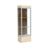 Edge Lighted Floor Case, Chocolate Back, Satin Frame, 12" Chardonnay Base, 24"W x 76"H x 20"D