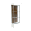 Edge Lighted Floor Case, Chocolate Back, Satin Frame, 12" Frosty White Base, 24"W x 76"H x 20"D