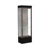 Edge Lighted Floor Case, Harbor Back, Dark Bronze Frame, 12" Black Base, 24"W x 76"H x 20"D