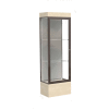 Edge Lighted Floor Case, Harbor Back, Dark Bronze Frame, 12" Chardonnay Base, 24"W x 76"H x 20"D