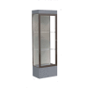 Edge Lighted Floor Case, Harbor Back, Dark Bronze Frame, 12" Carbon Mesh Base, 24"W x 76"H x 20"D