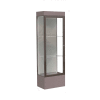 Edge Lighted Floor Case, Harbor Back, Dark Bronze Frame, 12" Morro Zephyr Base, 24"W x 76"H x 20"D