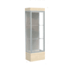 Edge Lighted Floor Case, Harbor Back, Satin Frame, 12" Chardonnay Base, 24"W x 76"H x 20"D