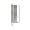 Edge Lighted Floor Case, Harbor Back, Satin Frame, 12" Frosty White Base, 24"W x 76"H x 20"D