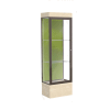 Edge Lighted Floor Case, Pale Green Back, Dark Bronze Frame, 12" Chardonnay Base, 24"W x 76"H x 20"D