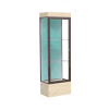 Edge Lighted Floor Case, Pewter Back, Dark Bronze Frame, 12" Chardonnay Base, 24"W x 76"H x 20"D