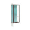 Edge Lighted Floor Case, Pewter Back, Dark Bronze Frame, 12" Frosty White Base, 24"W x 76"H x 20"D