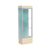 Edge Lighted Floor Case, Pewter Back, Satin Frame, 12" Chardonnay Base, 24"W x 76"H x 20"D