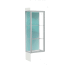 Edge Lighted Floor Case, Pewter Back, Satin Frame, 12" Frosty White Base, 24"W x 76"H x 20"D
