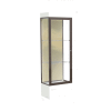 Edge Lighted Floor Case, Silk Back, Dark Bronze Frame, 12" Frosty White Base, 24"W x 76"H x 20"D