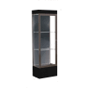 Edge Lighted Floor Case, Slate Back, Dark Bronze Frame, 12" Black Base, 24"W x 76"H x 20"D