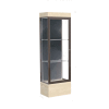 Edge Lighted Floor Case, Slate Back, Dark Bronze Frame, 12" Chardonnay Base, 24"W x 76"H x 20"D