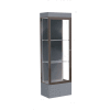 Edge Lighted Floor Case, Slate Back, Dark Bronze Frame, 12" Carbon Mesh Base, 24"W x 76"H x 20"D