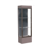 Edge Lighted Floor Case, Slate Back, Dark Bronze Frame, 12" Morro Zephyr Base, 24"W x 76"H x 20"D