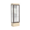 Edge Lighted Floor Case, White Back, Dark Bronze Frame, 12" Chardonnay Base, 24"W x 76"H x 20"D