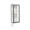 Edge Lighted Floor Case, White Back, Dark Bronze Frame, 12" Frosty White Base, 24"W x 76"H x 20"D