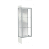 Edge Lighted Floor Case, White Back, Satin Frame, 12" Frosty White Base, 24"W x 76"H x 20"D