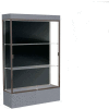 Edge Lighted Floor Case, Black Back, Dark Bronze Frame, 12" Carbon Mesh Base, 48"W x 76"H x 20"D