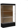 Edge Lighted Floor Case, Chocolate Back, Dark Bronze Frame, 12" Black Base, 48"W x 76"H x 20"D