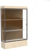 Edge Lighted Floor Case, Chocolate Back, Dark Bronze Frame, 12" Chardonnay Base, 48"W x 76"H x 20"D