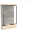 Edge Lighted Floor Case, Harbor Back, Dark Bronze Frame, 12" Chardonnay Base, 48"W x 76"H x 20"D