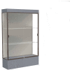 Edge Lighted Floor Case, Harbor Back, Dark Bronze Frame, 12" Carbon Mesh Base, 48"W x 76"H x 20"D