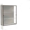 Edge Lighted Floor Case, Harbor Back, Dark Bronze Frame, 12" Frosty White Base, 48"W x 76"H x 20"D