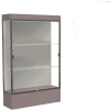 Edge Lighted Floor Case, Harbor Back, Dark Bronze Frame, 12" Morro Zephyr Base, 48"W x 76"H x 20"D