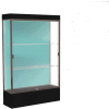 Edge Lighted Floor Case, Pewter Back, Dark Bronze Frame, 12" Black Base, 48"W x 76"H x 20"D