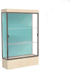 Edge Lighted Floor Case, Pewter Back, Dark Bronze Frame, 12" Chardonnay Base, 48"W x 76"H x 20"D