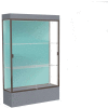Edge Lighted Floor Case, Pewter Back, Dark Bronze Frame, 12" Carbon Mesh Base, 48"W x 76"H x 20"D