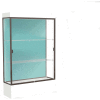 Edge Lighted Floor Case, Pewter Back, Dark Bronze Frame, 12" Frosty White Base, 48"W x 76"H x 20"D