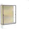 Edge Lighted Floor Case, Silk Back, Dark Bronze Frame, 12" Frosty White Base, 48"W x 76"H x 20"D