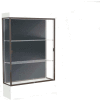 Edge Lighted Floor Case, Slate Back, Dark Bronze Frame, 12" Frosty White Base, 48"W x 76"H x 20"D