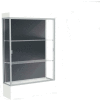 Edge Lighted Floor Case, Slate Back, Satin Frame, 12" Frosty White Base, 48"W x 76"H x 20"D