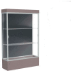 Edge Lighted Floor Case, Slate Back, Satin Frame, 12" Morro Zephyr Base, 48"W x 76"H x 20"D