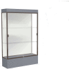 Edge Lighted Floor Case, White Back, Dark Bronze Frame, 12" Carbon Mesh Base, 48"W x 76"H x 20"D