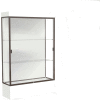 Edge Lighted Floor Case, White Back, Dark Bronze Frame, 12" Frosty White Base, 48"W x 76"H x 20"D