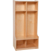 Wood Designs™ Two Section Wood Seat Locker - Natural