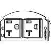 Wiremold 68REC-25 Poke-Thru 1/2-Gang 20A Duplex Receptacle