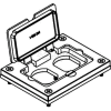 Wiremold 828dpgfitc Floor Box Cvr. w/Sgl Rectangular Flip Lid, For Dplx Recpt., Brass - Pkg Qty 10