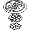Wiremold RC4CTCAL Poke-Thru Flange & Black Slider Holder Assembly, Aluminum