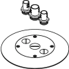 Wiremold RC7CFFTCBS Poke-Thru Flange/Cover Assembly, Brass