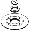 Wiremold RC9CM2TCBK Poke-Thru Cover Assembly Furniture Feed, 1-1/4" & 2" Concentric Screw Plug, BK