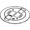 Wiremold RC9CMDTCBS Poke-Thru Flange & Black Slide Holder, Communication Cover Assembly, Brass
