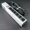 Wiremold Power Strip W/Lighted Switch, 6 Outlets, 15A, 15' Cord, Gray