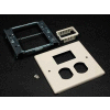 Wiremold V4047bm Two-Gang Overlapping Cover Duplex, 2a Mini Adapter, 5-1/8"L