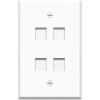 Legrand® WP3304-WH Keystone 1-Gang Oversized Wall Plate, 4-Port, White