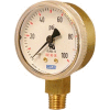 2.5" Type 111.11 30PSI Gauge - 1/4" NPT LM Polished Brass Red Band